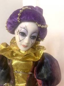 Vintage Porcelain Wind Up Musical Jester