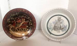 lot 120 image: Holiday Plate and Stoneware Pie Plate