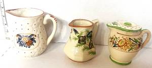 lot 14 image: Three Vintage Pitchers Japan One w Lid