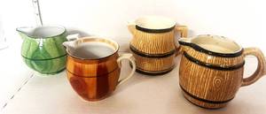 lot 11 image: Vintage Pitchers ERP hila Czech Green and Woodgrain
