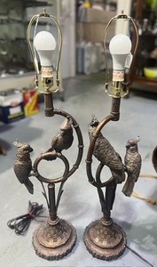 Rare Pair of Vintage Parrot Lamps