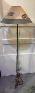 lot 50 image: Wrought Iron Floor Lamp with Shade