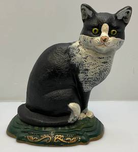 Vintage Cast Iron Cat Door Stop 11 1/4" Tall