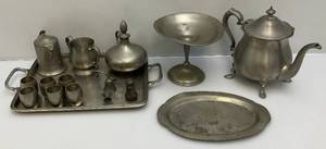 lot 13 image: Misc. Vintage Pewter Items