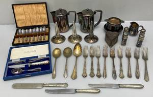 lot 17 image: Misc. Silver Plated Items