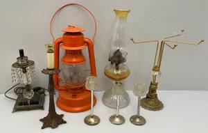 lot 22 image: Vintage Oil Lamps, Lamps & More