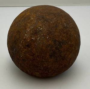 lot 25 image: Civil War 3 Solid Iron Cannon Ball