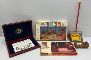 lot 37 image: Very Old Fisher Price Tin Litho Musical Sweeper (Needs Wheels), Vintage Pull Toy, Games & More