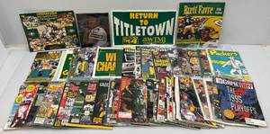 lot 43 image: Misc. Brett Farve Autographed Items (Most With COA), Green Bay Packers Collectible Magazines & More