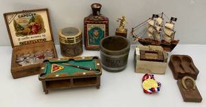 lot 56 image: Vintage Misc. Man Cave Items Including Pipe Stands, Old Playing Cards & More