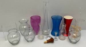 lot 100 image: Misc. Glass Vases & More