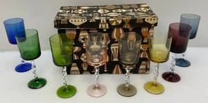 lot 103 image: MCM Twisted Sten Multi Colored Glasses In Original Box