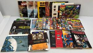 lot 150 image: Misc. Vintage Comic Book Heroe Posters, Action Figure Magazines & More