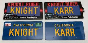 lot 158 image: Vintage Knight Rider License Plate Replicas (NIB)