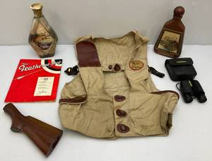 lot 172 image: Misc. Hunting Items And Dcor (Sticky Residue On Binoculars Need Cleaning)