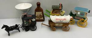 lot 199 image: Misc. Collectible Jim Beam Wagon Decanters & More (EMPTY)
