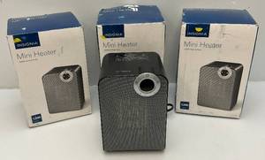 lot 200 image: Insignia Brand Miniature Heaters 1500 Watt (NIB) Boxes Have Shelf Ware