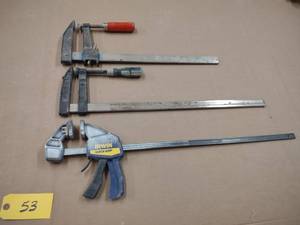lot 53 image: (3) Assorted Bar Clamps...