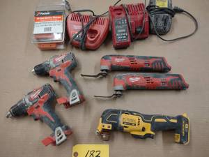 lot 182 image: Assorted Cordless Tools & Chargers...