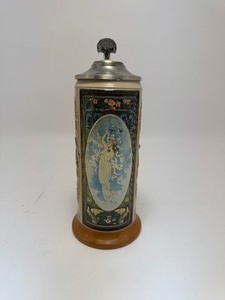 lot 1 image: Anheuser-Busch 1906 Calendar Series Spring Stein Malt-Nutrine