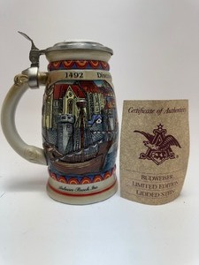 lot 10 image: Anheuser-Busch Budweiser Beer Discover America Series Stein Nina