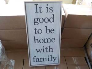 lot 33 image: Sign Wall Hanging 12 x 24 x 2...