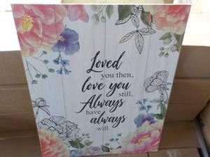 lot 35 image: Wood Sign Wall Hanging 24 x 19...