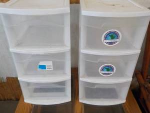 lot 97 image: 2 ct Sterilite 3 Drawer Storage...