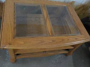 lot 98 image: Leick Oak Coffee Table with drop le...
