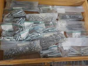 lot 101 image: Plastic Basket of Nuts, Bolts and m...
