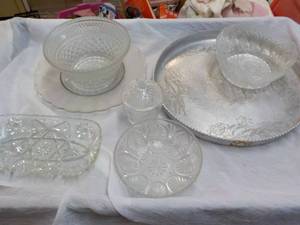 lot 126 image: Aluminum Platter and Vintage Glass ...