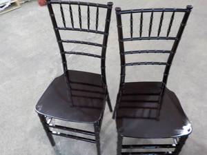 lot 136 image: 2 Stackable Wood Dining Chairs with...