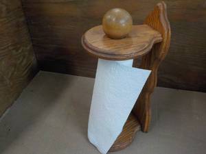lot 137 image: Wood Paper Towel Holder...