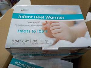 lot 185 image: 4 ct 25 per box Infant Heel Warmers...