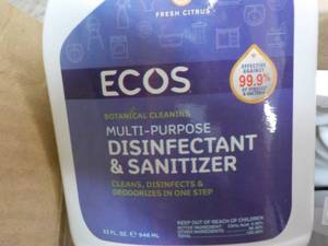 lot 187 image: 6 ct 32 oz Spray Bottles ECOS Disin...