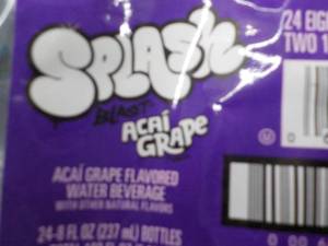 lot 220 image: 24 pack Splash Acai Grape...