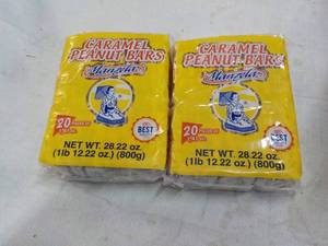 lot 233 image: 2 ct 20 pc Caramel Peanut Bars...