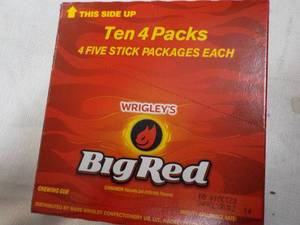 lot 268 image: Big Red 10 ct 4 pack Gum...