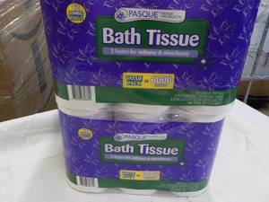 lot 287 image: 24 Rolls Pasque 2 ply Bath Tissue...