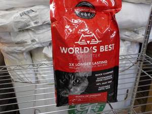 lot 293 image: Worlds Best Cat Litter 8 lb Bag - ...