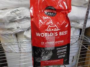lot 295 image: Worlds Best Cat Litter 8 lb Bag - ...