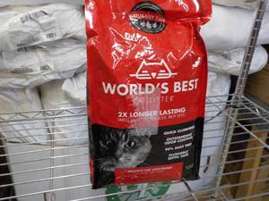 lot 296 image: Worlds Best Cat Litter 8 lb Bag - ...