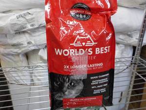 lot 297 image: Worlds Best Cat Litter 8 lb Bag - ...