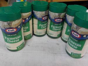lot 306 image: 6 ct 8 oz Kraft Grated Pamesan Chee...