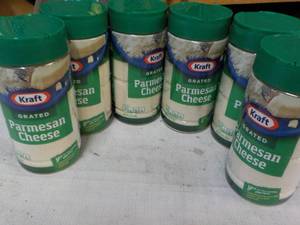 lot 309 image: 6 ct 8 oz Kraft Grated Pamesan Chee...