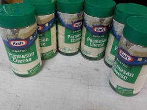 lot 310 image: 6 ct 8 oz Kraft Grated Pamesan Chee...