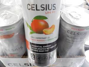 lot 312 image: 12 pack Celsius Non Carbonated Peac...