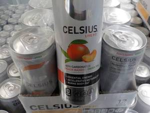 lot 314 image: 12 pack Celsius Non Carbonated Peac...