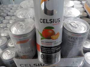 lot 316 image: 12 pack Celsius Non Carbonated Peac...