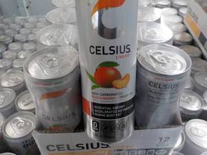 lot 317 image: 12 pack Celsius Non Carbonated Peac...